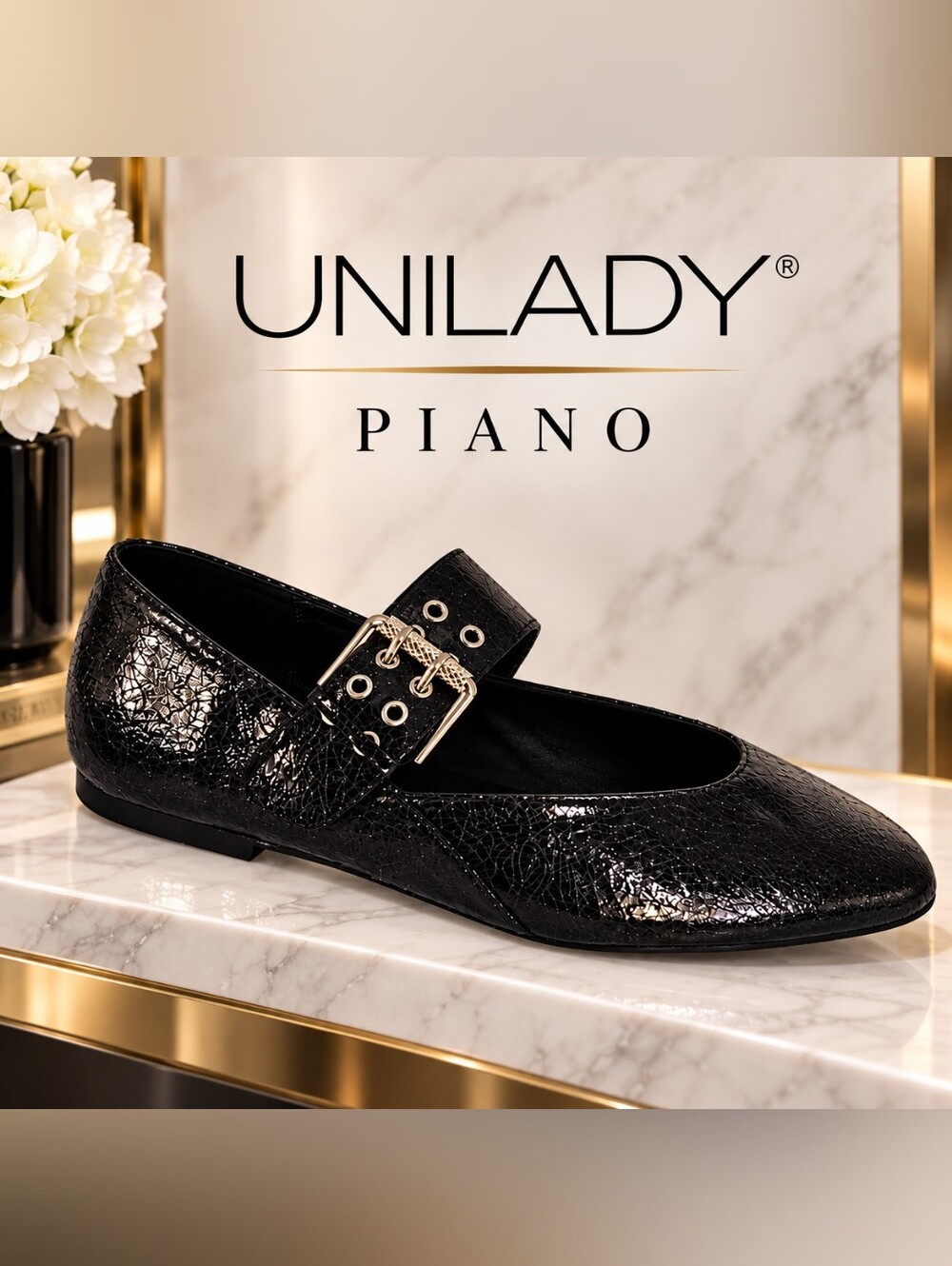 Unilady “Piano” Black Patent Mary Jane Flats – Women’s Size 11 – New in Box